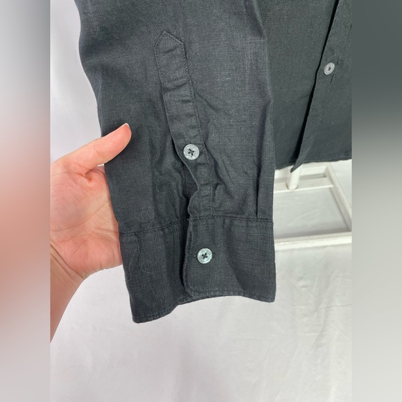 Todd Snyder Baird McNutt Irish Linen Shirt Men’s XXL Black Button Up Long Sleeve - Picture 3 of 15